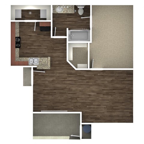 The Presley at Whitney Ranch Apartments Blue Hawaii Floor Plan